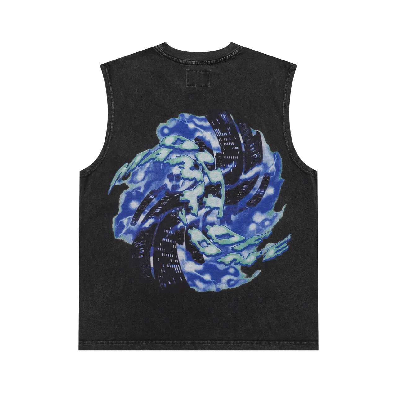 Graphic-Print Sleeveless Crew-Neck Vest Top