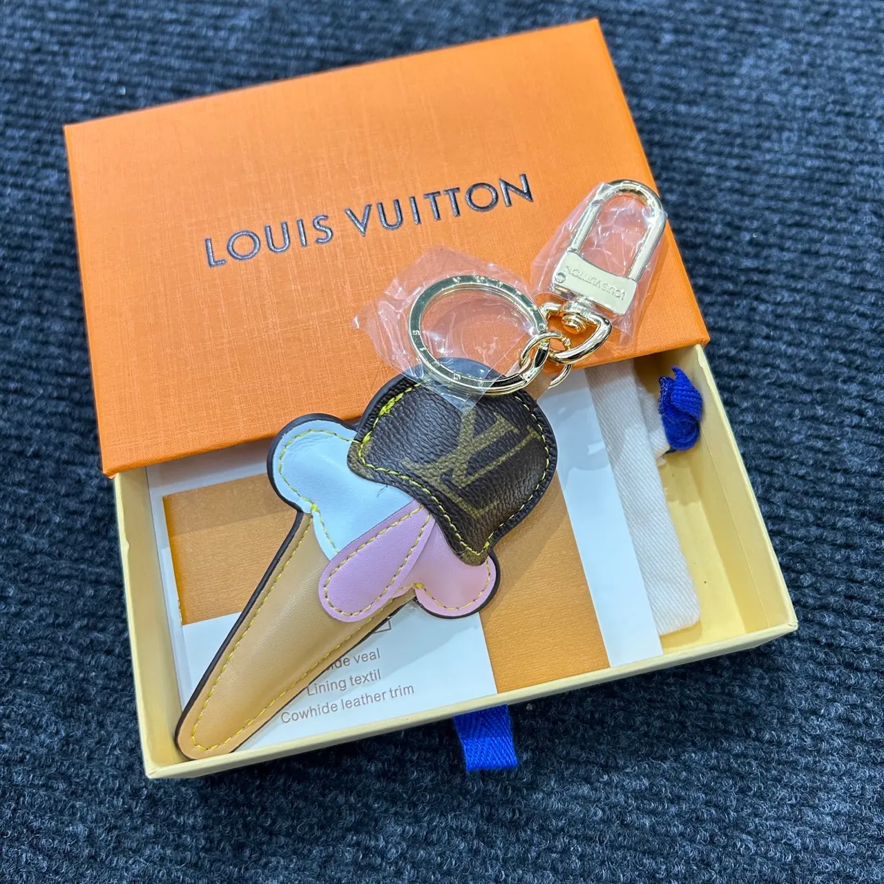 Louis Vuitton Brown Multicolor Leather Ice Cream Cone Monogrammed Top Phone Case