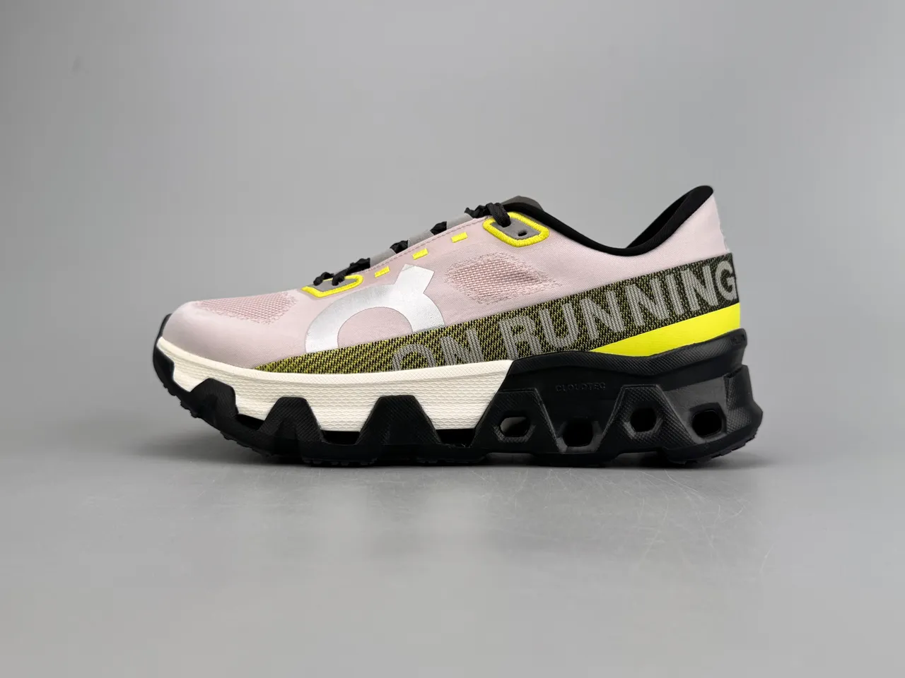 On Running Cloudmonster Pink Yellow Black Running Shoes