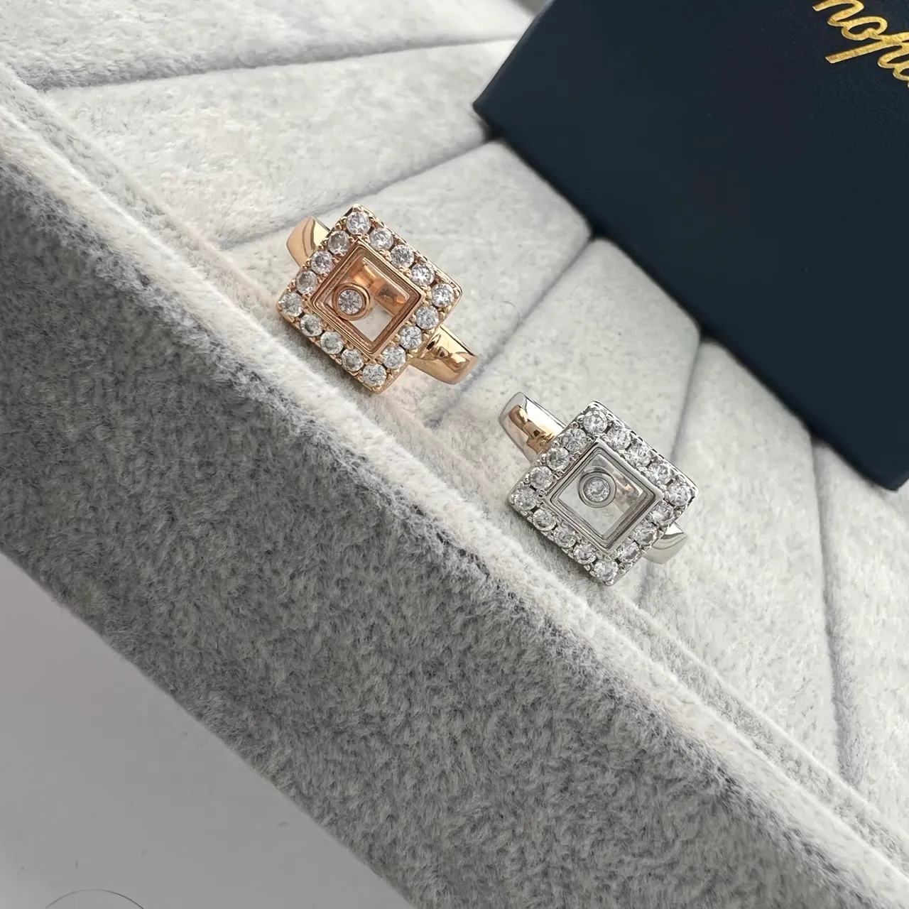 Chopard Happy Diamonds Square Pavé Diamond Ring