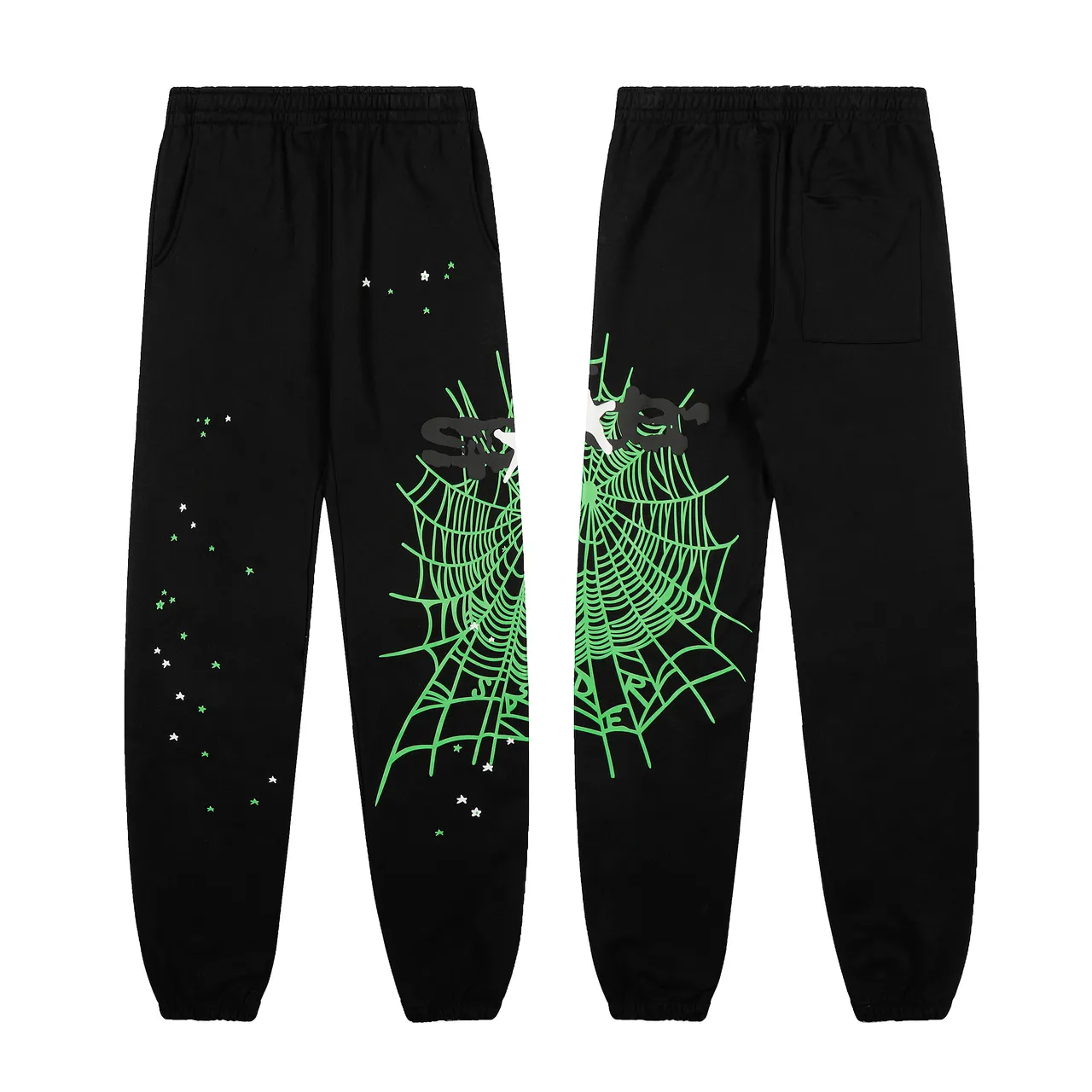 Black Green Graphic-Print Hooded Tracksuit