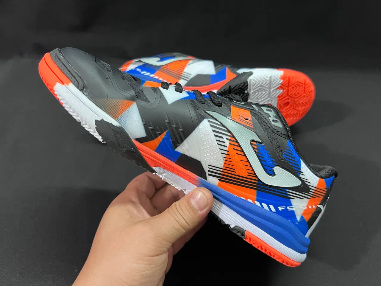Joma Rebound Multicolor Black Geometric Color-Blocked Upper Synthetic Mesh And TPU Overlays Sneakers