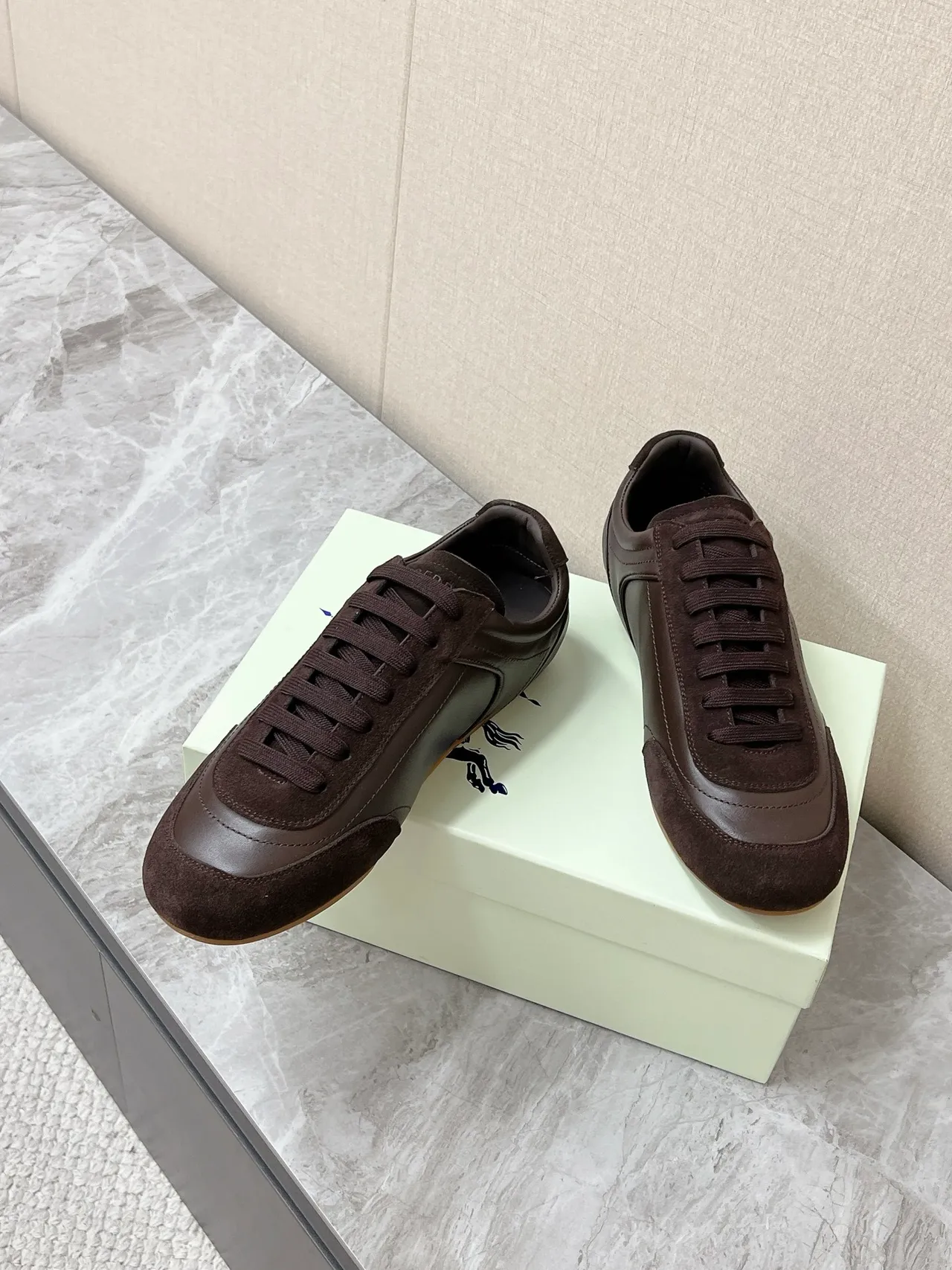 Burberry Knight Brown Suede and Leather Lifestyle Sneakers