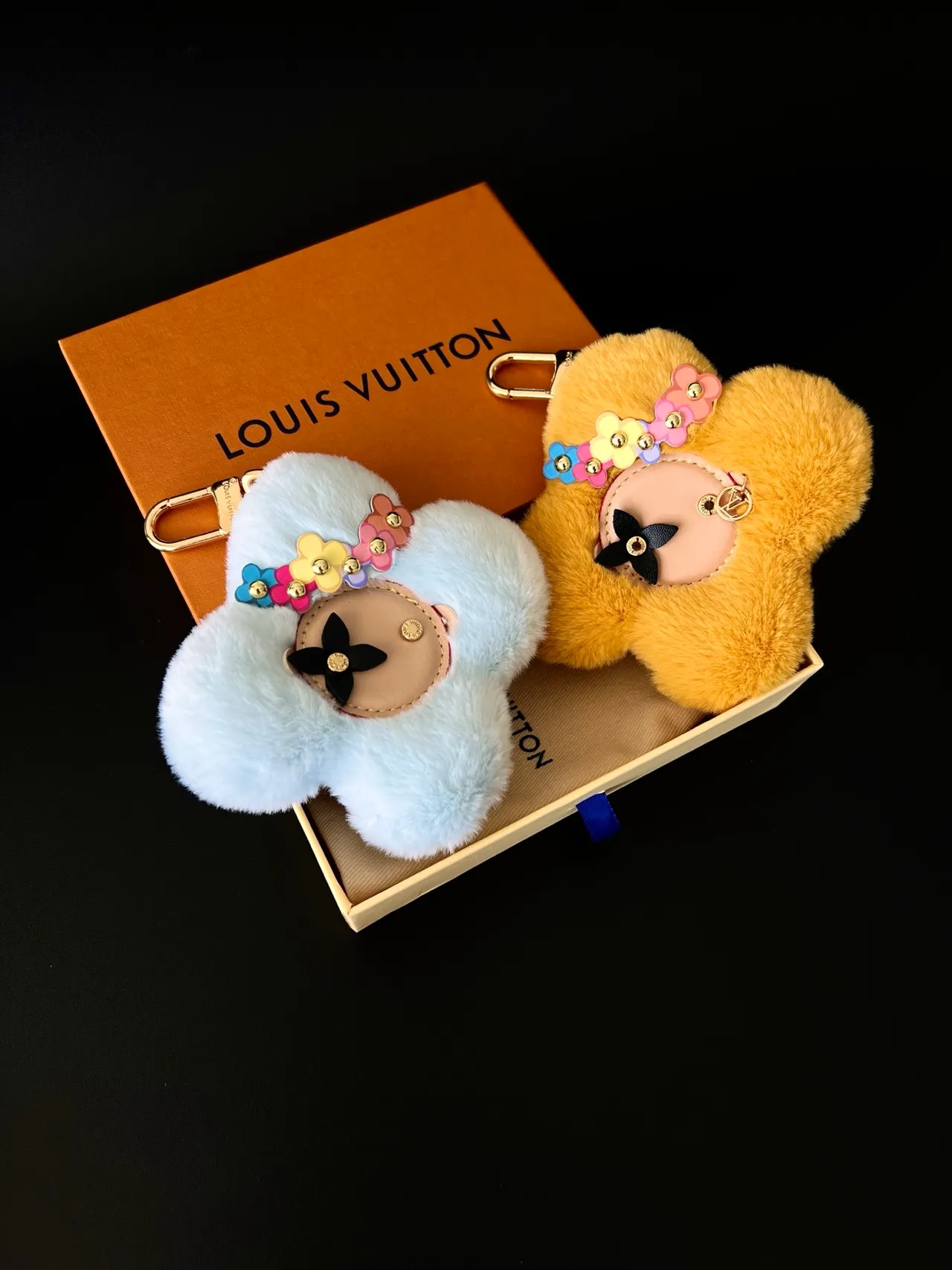 Louis Vuitton Multicolor Fluffy Faux Fur Flower-Shaped Crossbody Bag