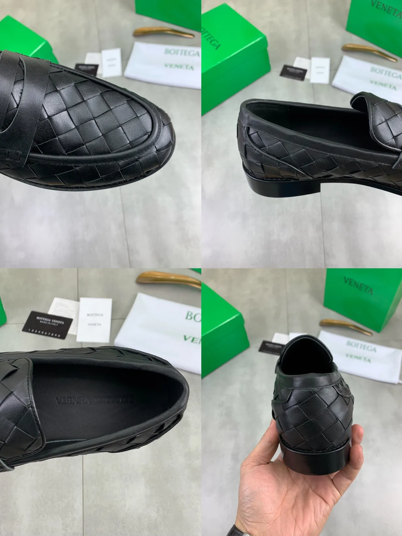 Bottega Veneta Cassette Loafer Black Woven Leather Loafers