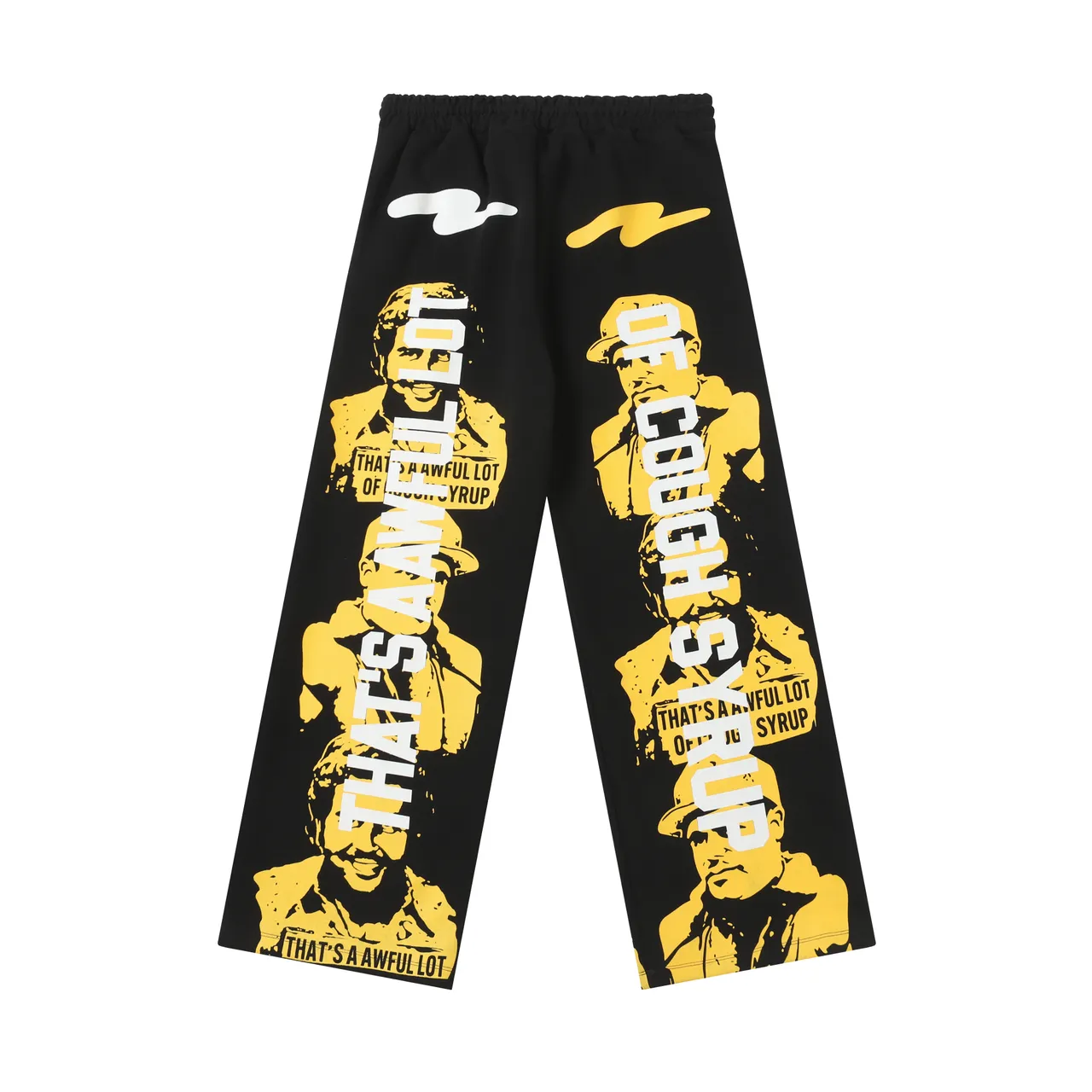 Black and Yellow Graphic Print Hoodie and Sweatpants Tracksuit