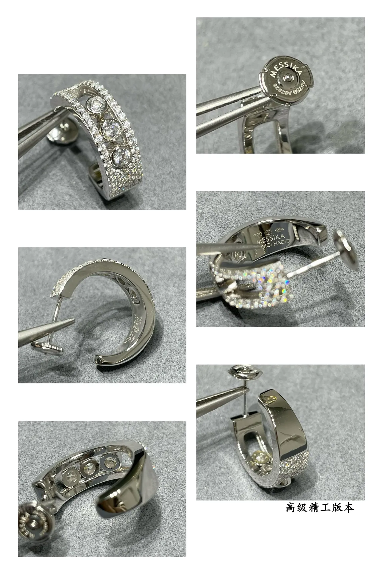 Silver Gold Pave-Set Ring