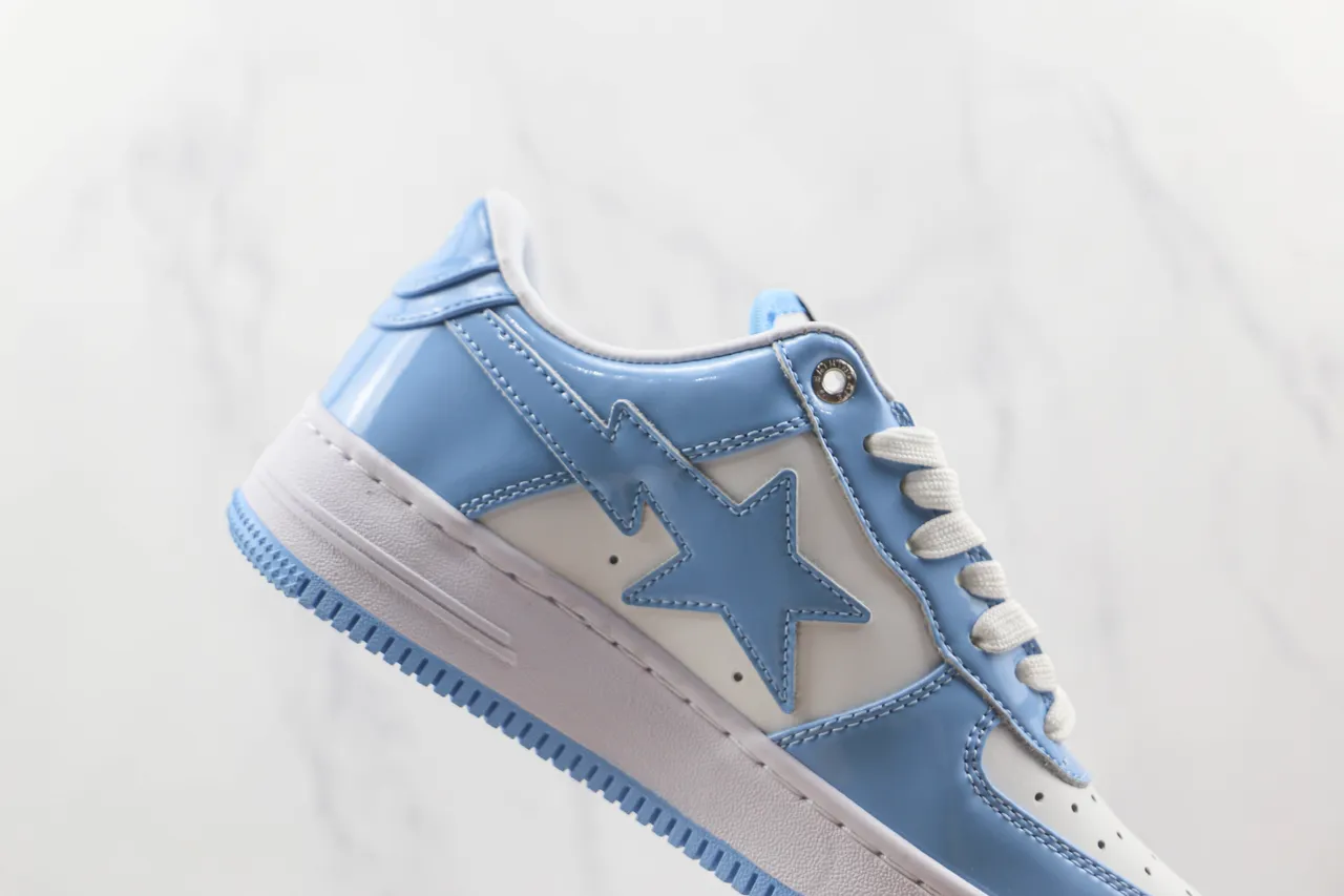 A Bathing Ape BAPE STA Light Blue Patent Leather Lifestyle Sneakers