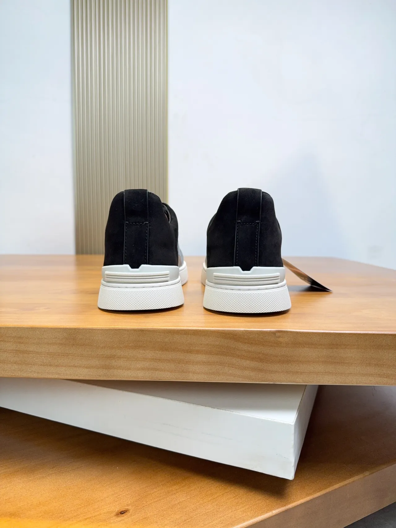 Zegna Black Suede and Croc-Embossed Leather Slip-On Lifestyle Sneakers