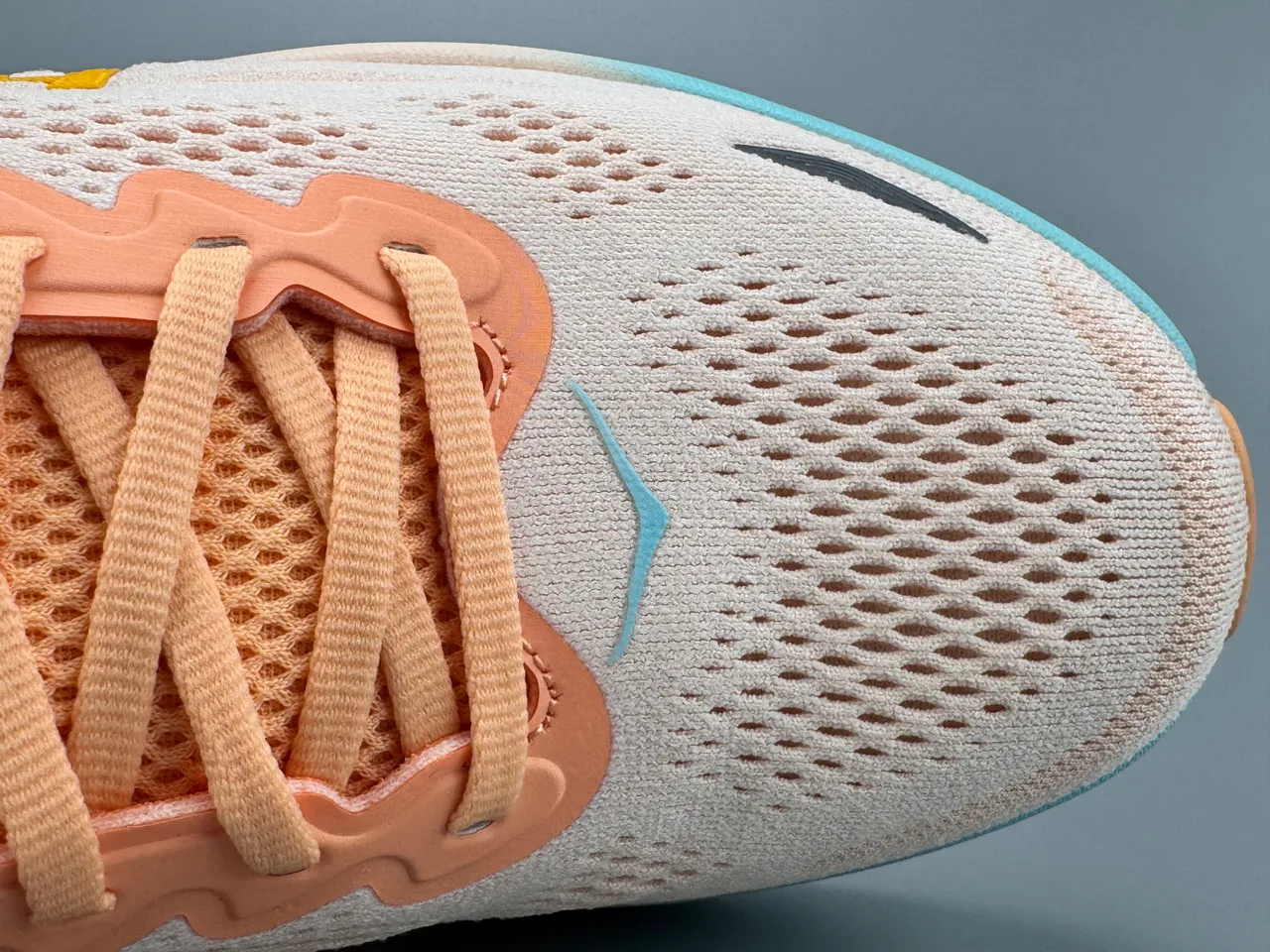 Hoka Orange Green Engineered Knit Upper Gradient Midsole Running Shoes