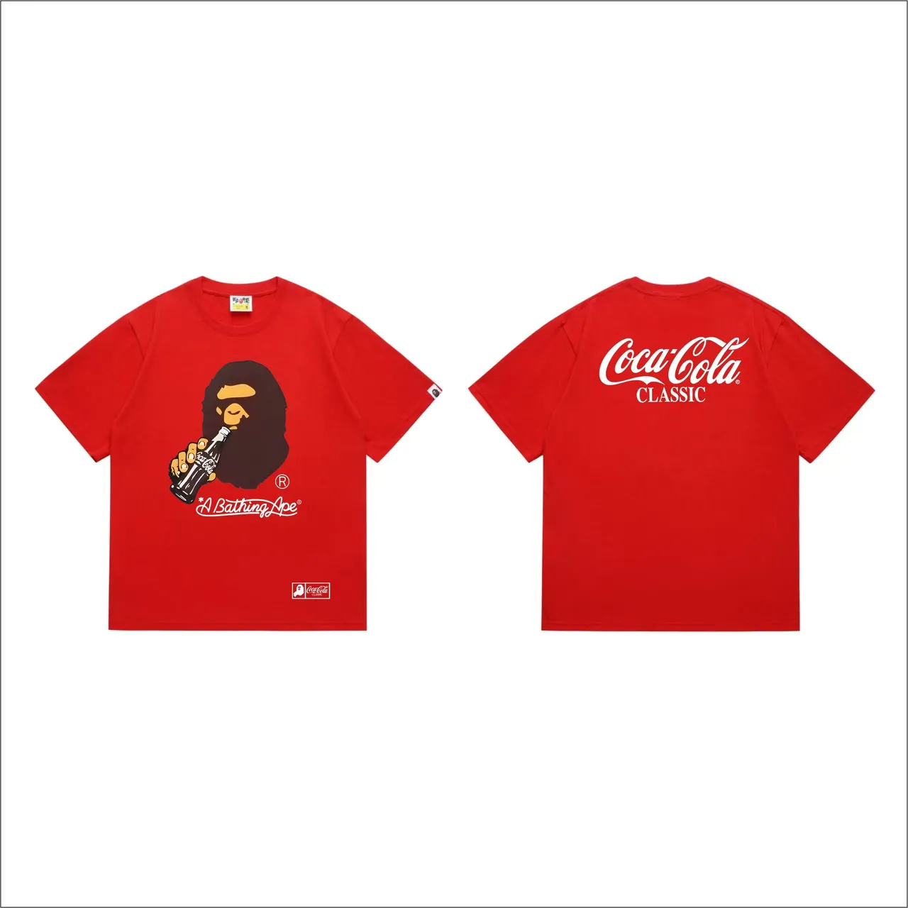 A Bathing Ape x Coca-Cola Classic Graphic Print Black T-Shirt