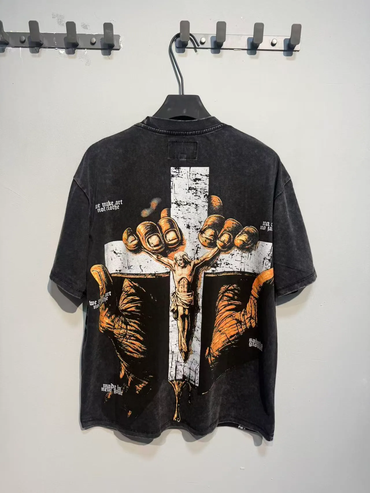 Godspeed Distressed Black Graphic Print T-Shirt