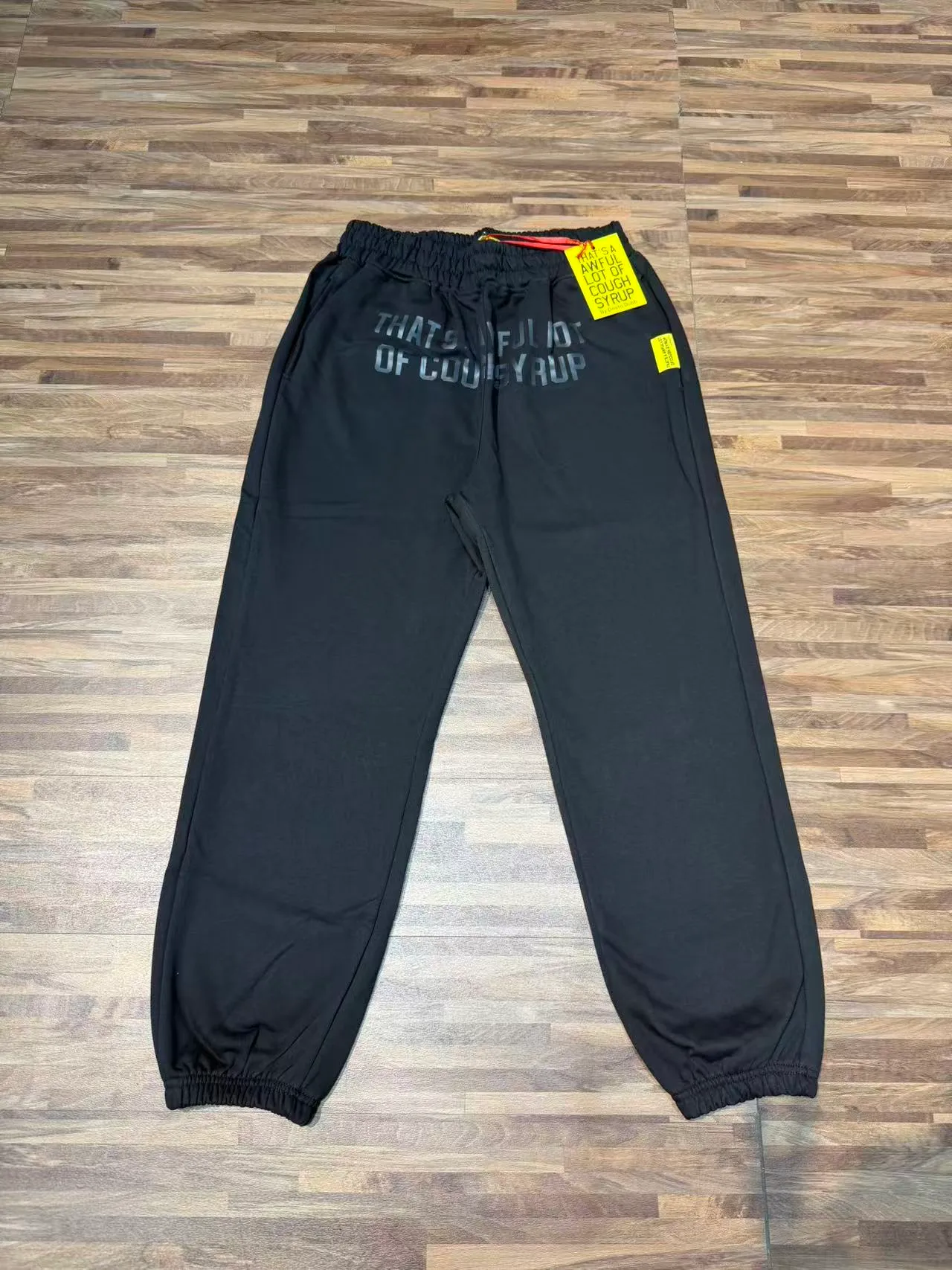 Black Jogger Silhouette Elastic Waistband Sweatpant