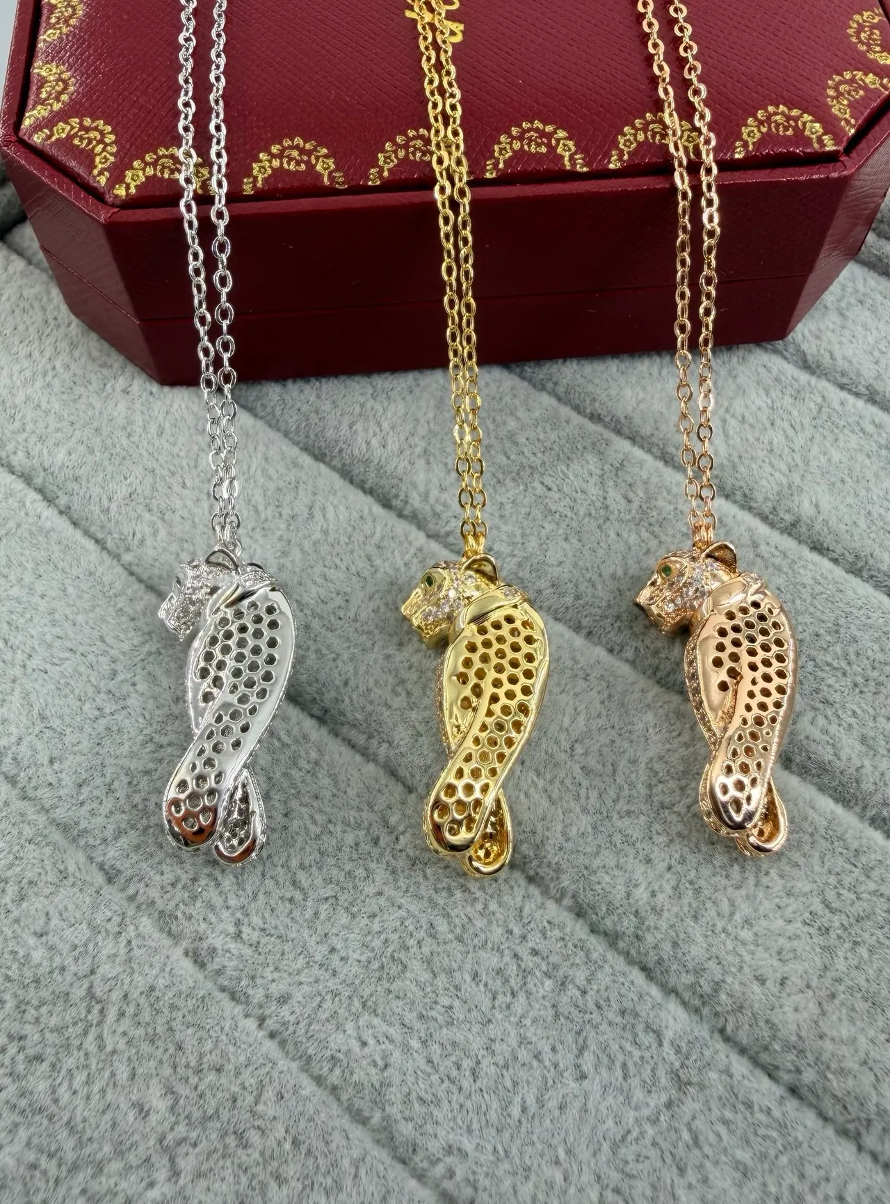 Cartier Panthère Gold Silver Panther Motif Honeycomb Perforated Body Necklace
