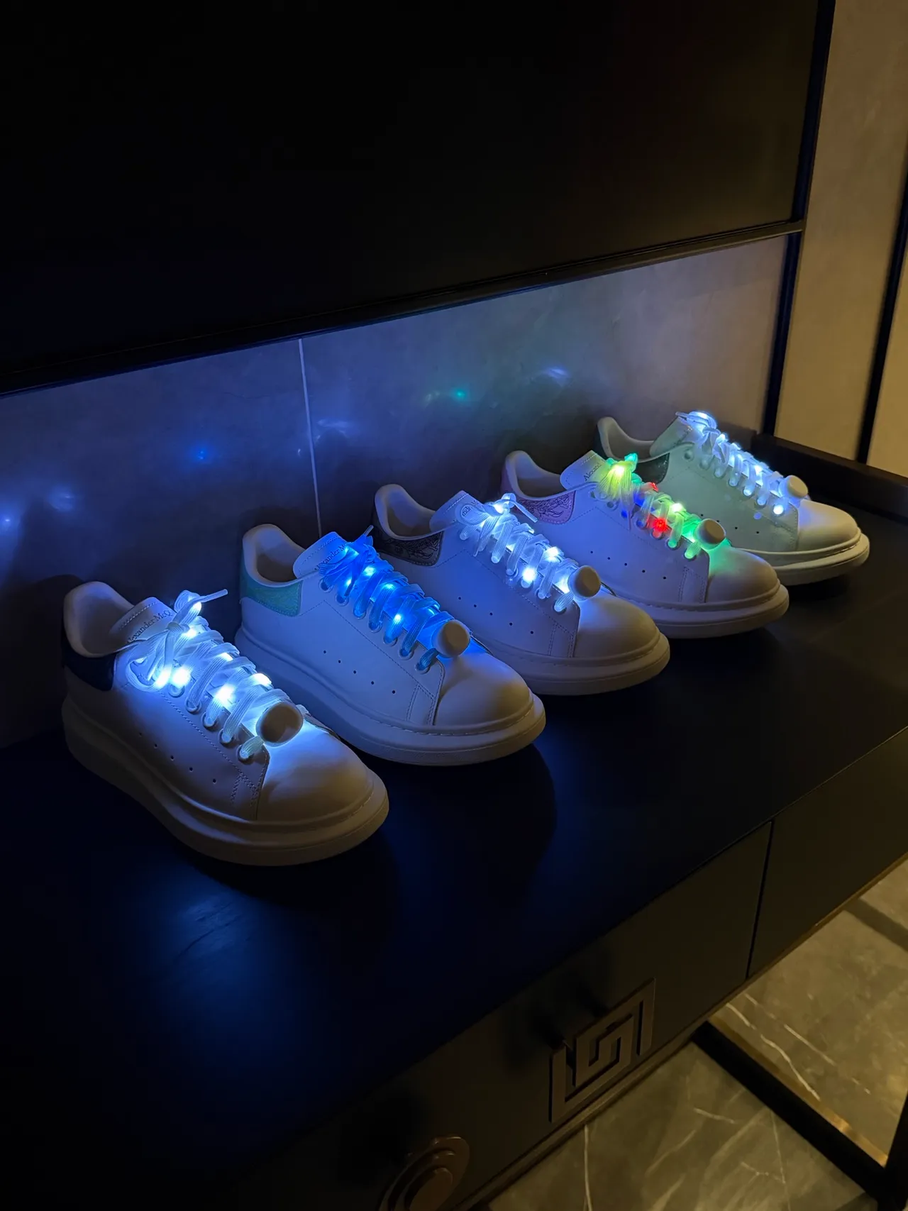 Alexander McQueen Oversized Sneaker White Embroidered Heel Lifestyle Sneakers