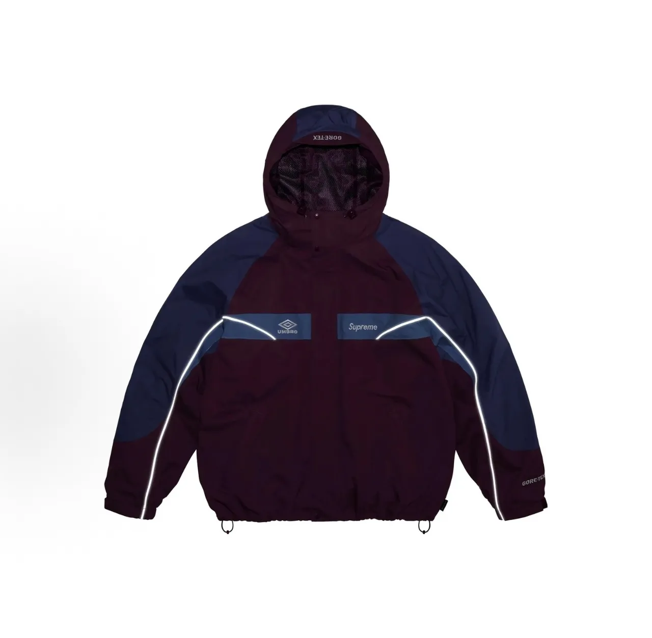 Supreme GORE-TEX Hooded Black White Snap-Front Jacket