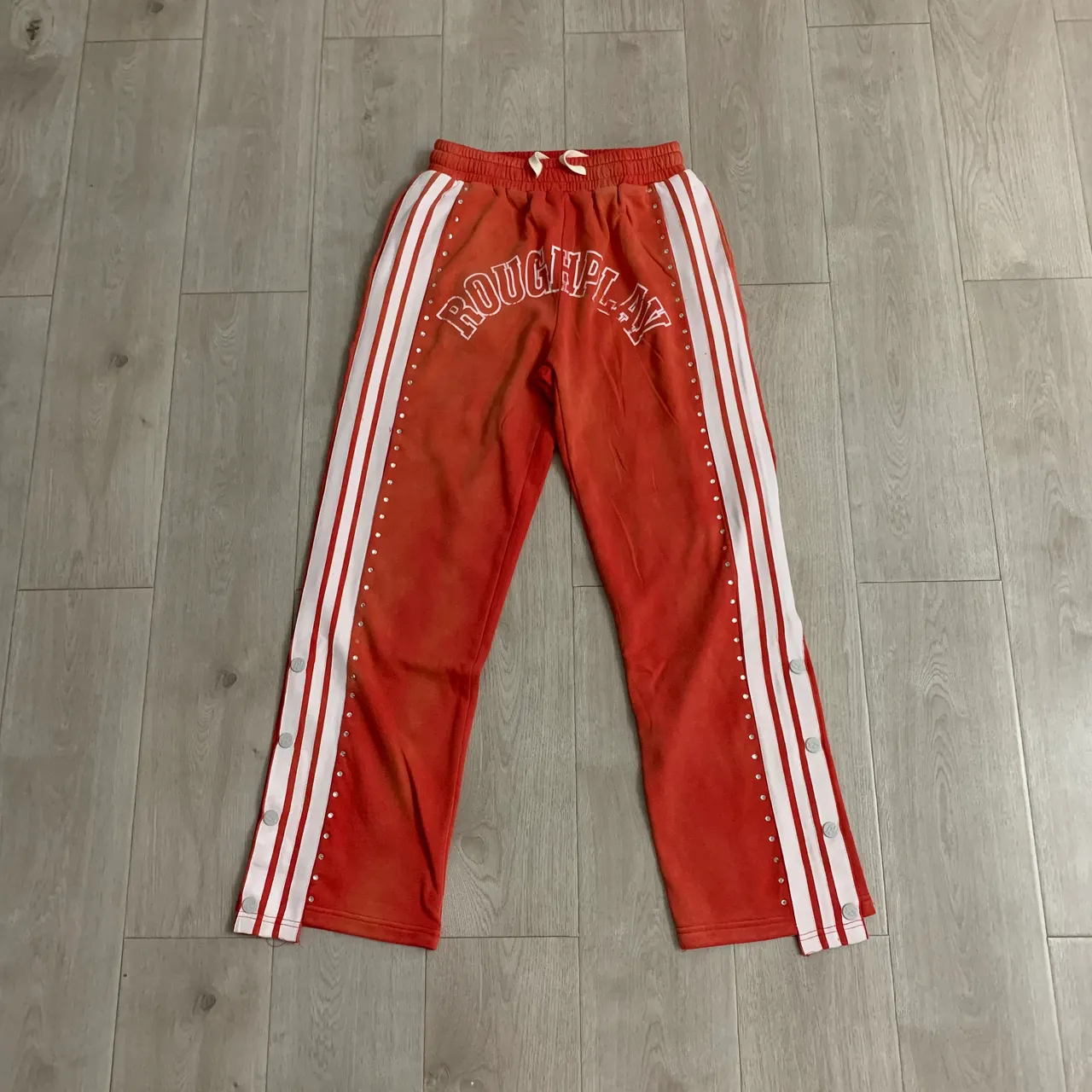 Roughplay Arch Logo Studded Stripe Sweatpants