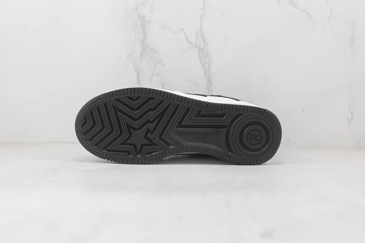 A Bathing Ape BAPE STA Black and White Patent Leather Lifestyle Sneakers
