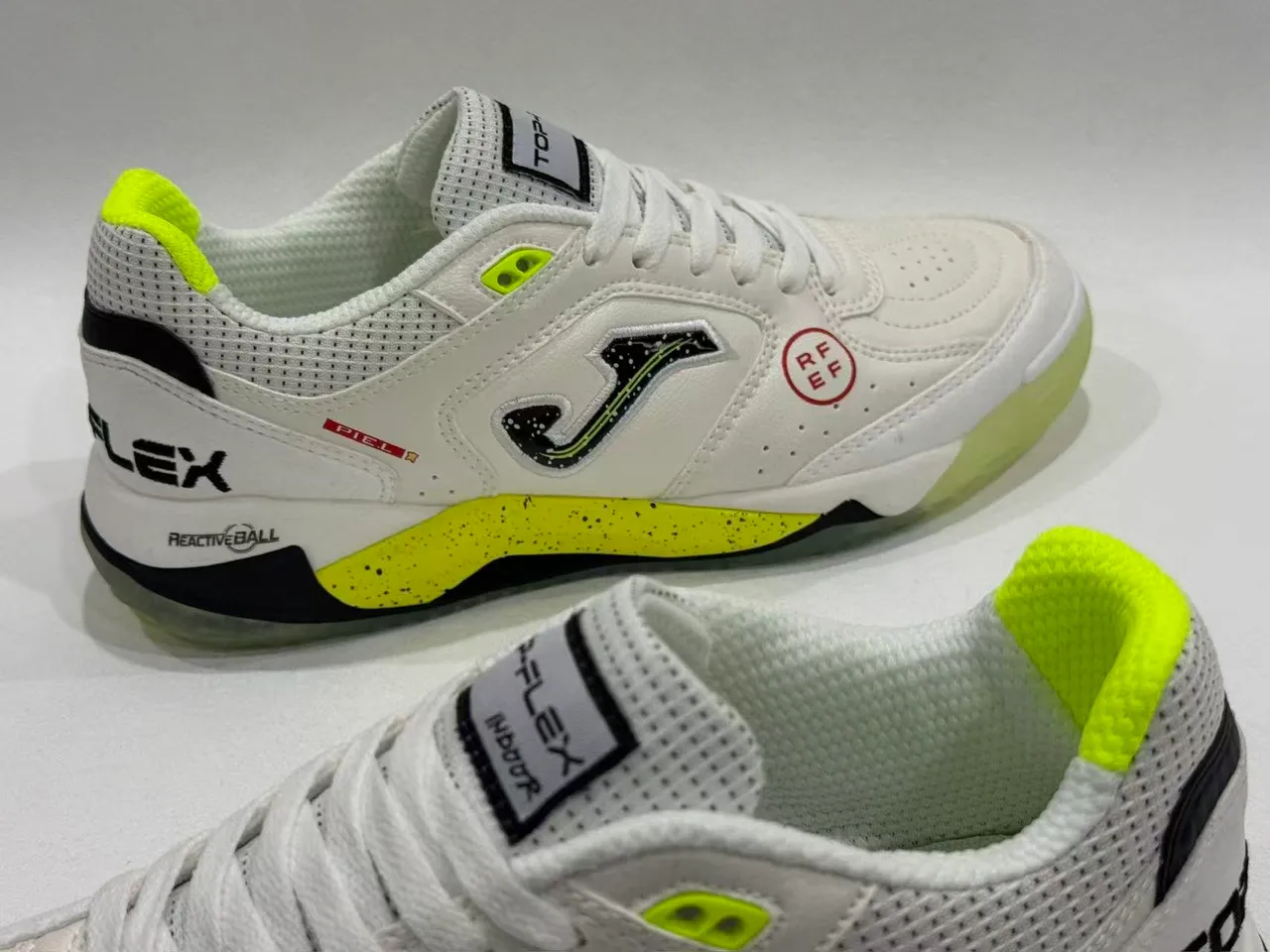 Joma White Yellow Low-Top Lace-Up Perforated Mesh Upper Sneakers