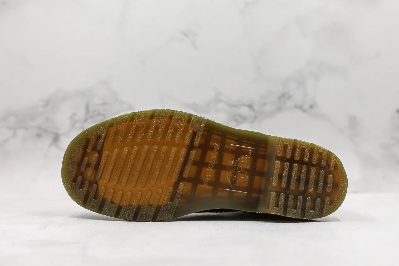 Dr. Martens 1460 Black Smooth Leather Yellow Stitch Martin Boots