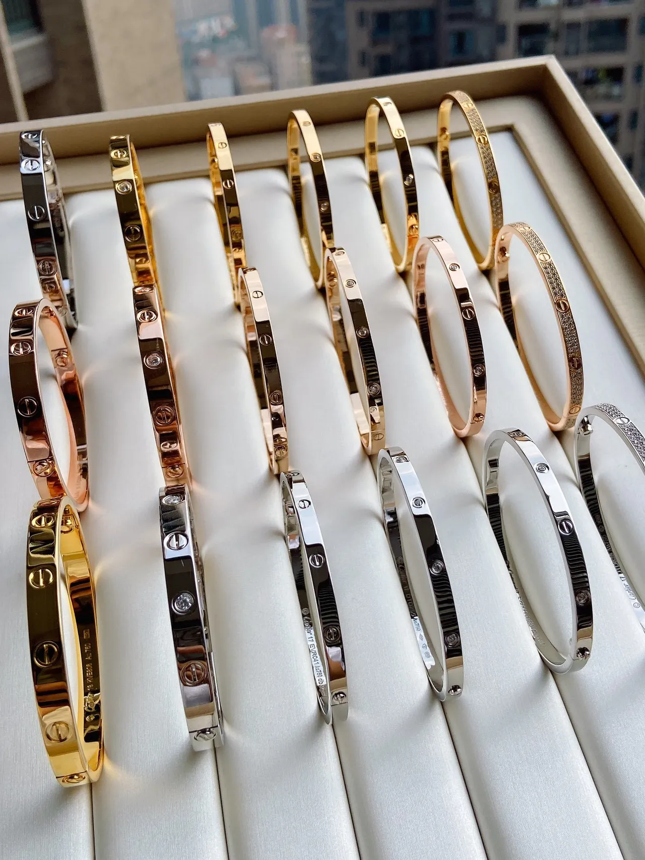 Cartier Love Bracelet Gold Rose Gold Silver Black PVD Rigid Bangle Bracelets