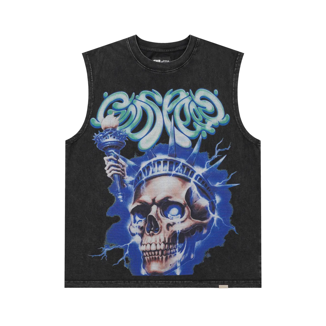 Graphic-Print Sleeveless Crew-Neck Vest Top