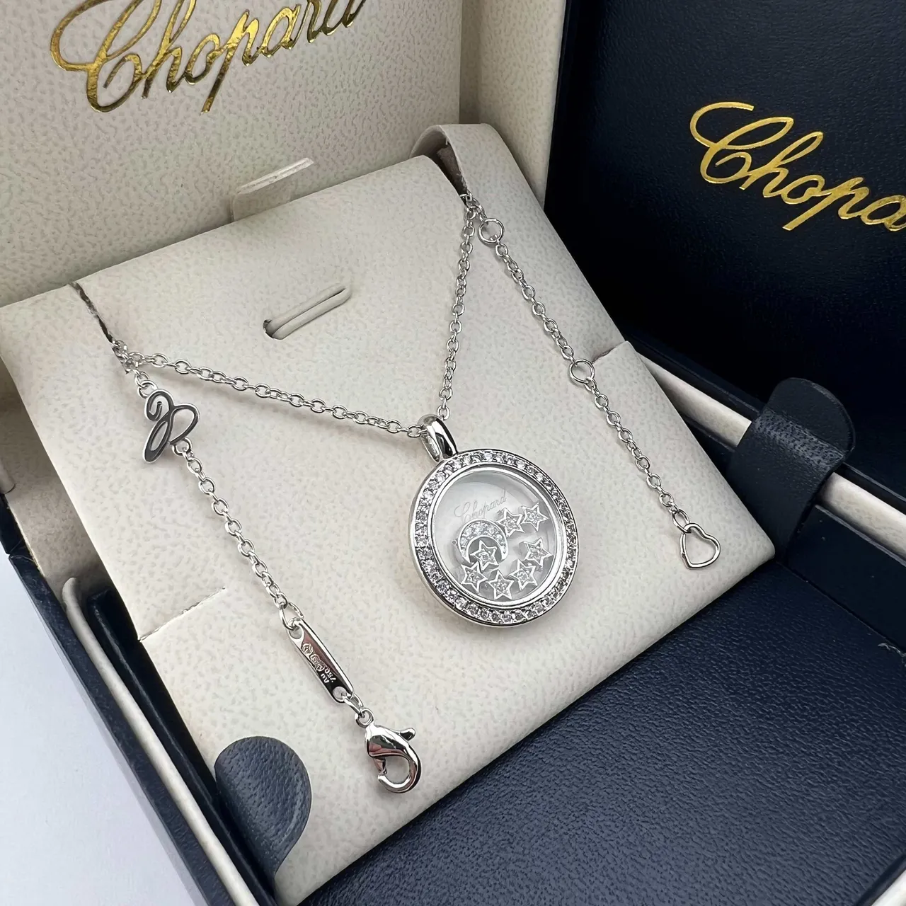 Chopard Happy Stars Crescent Moon and Stars Pendant Necklaces