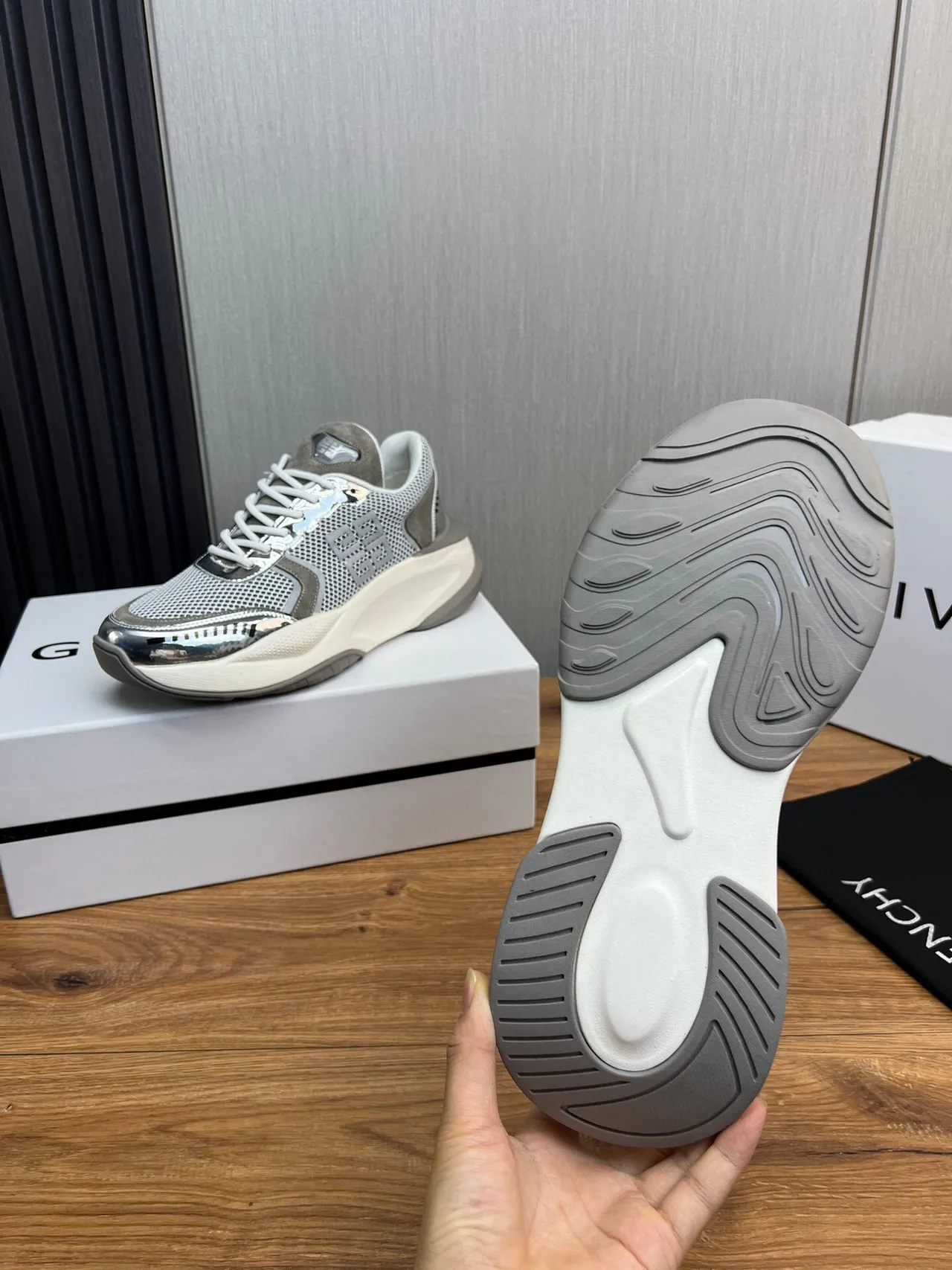 Givenchy Spectre Mesh and Chrome Chunky Sneakers