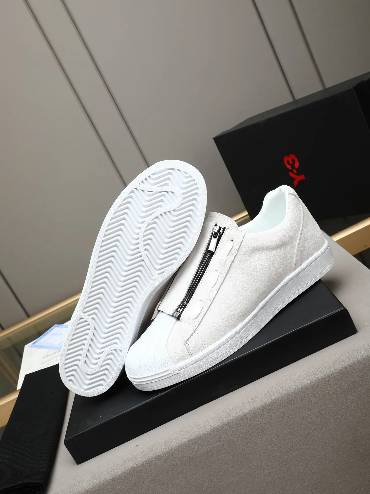 Adidas Superstar Zip White Suede Lifestyle Sneakers