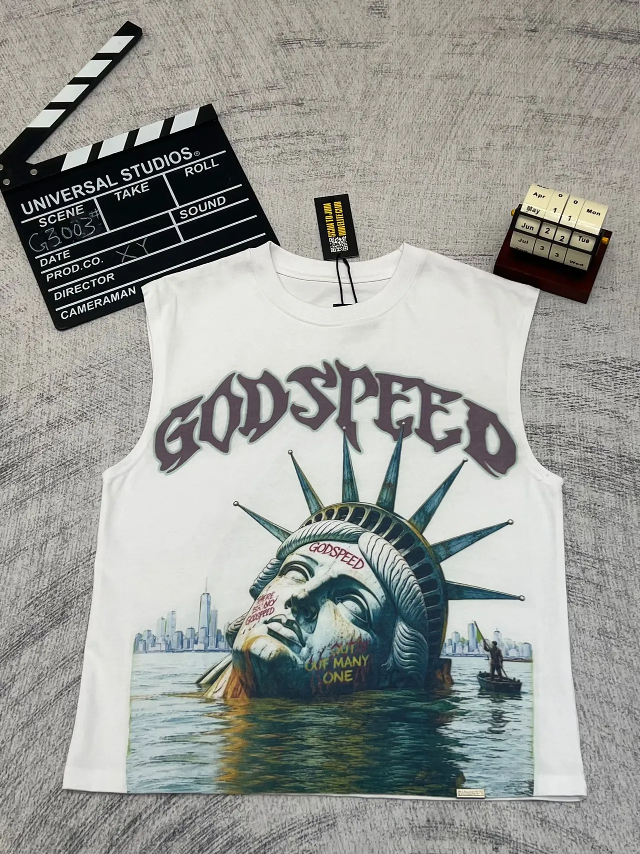 Godspeed Statue of Liberty Submerged Graphic Vest Top