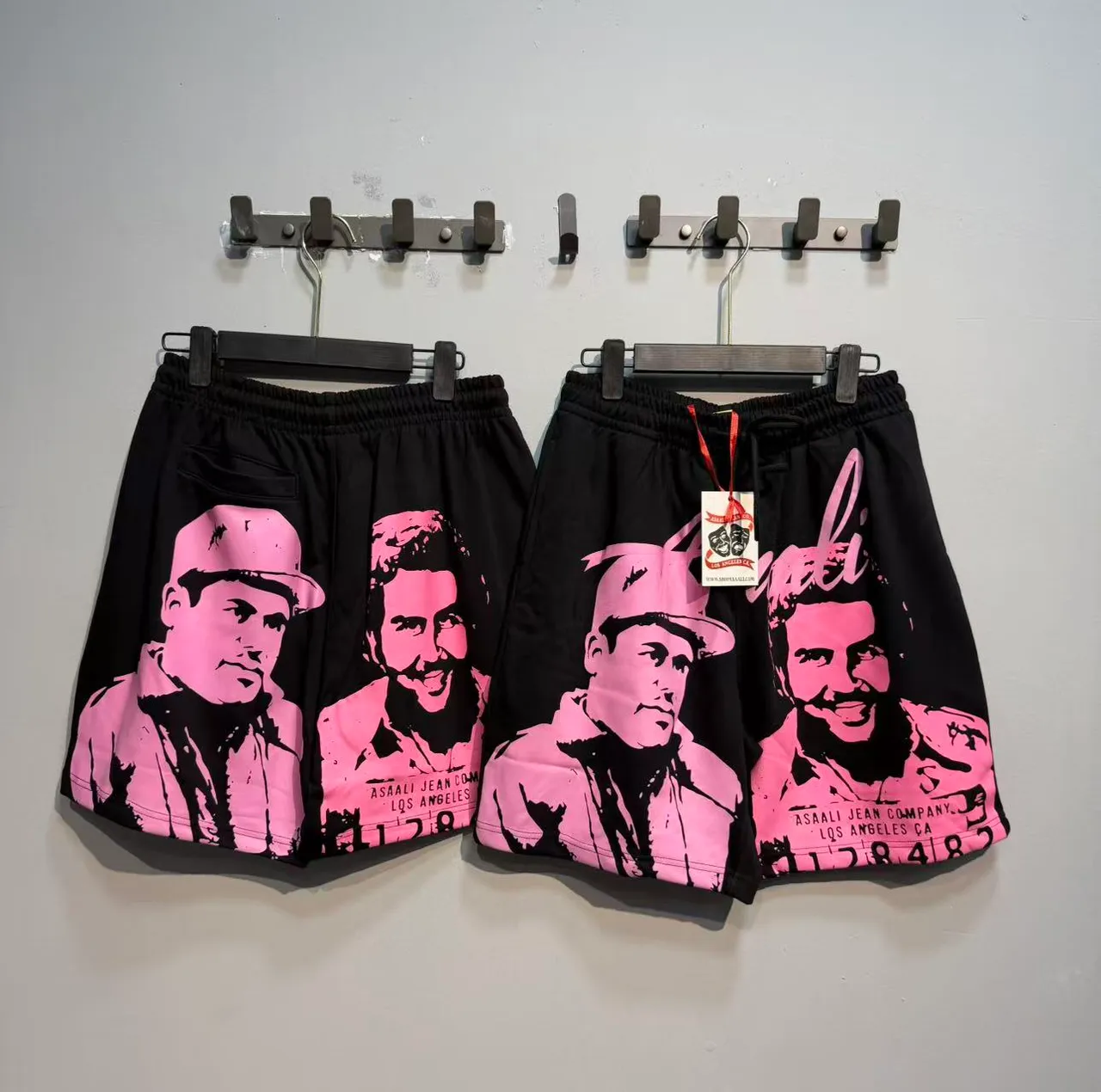 ASAALI JEAN COMPANY Graphic-Print Elastic-Waist Shorts