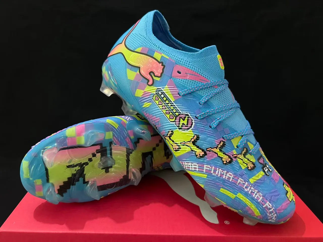 Puma Future Z Pixel Art Bright Blue Multicolor Firm-Ground Soccer Shoes
