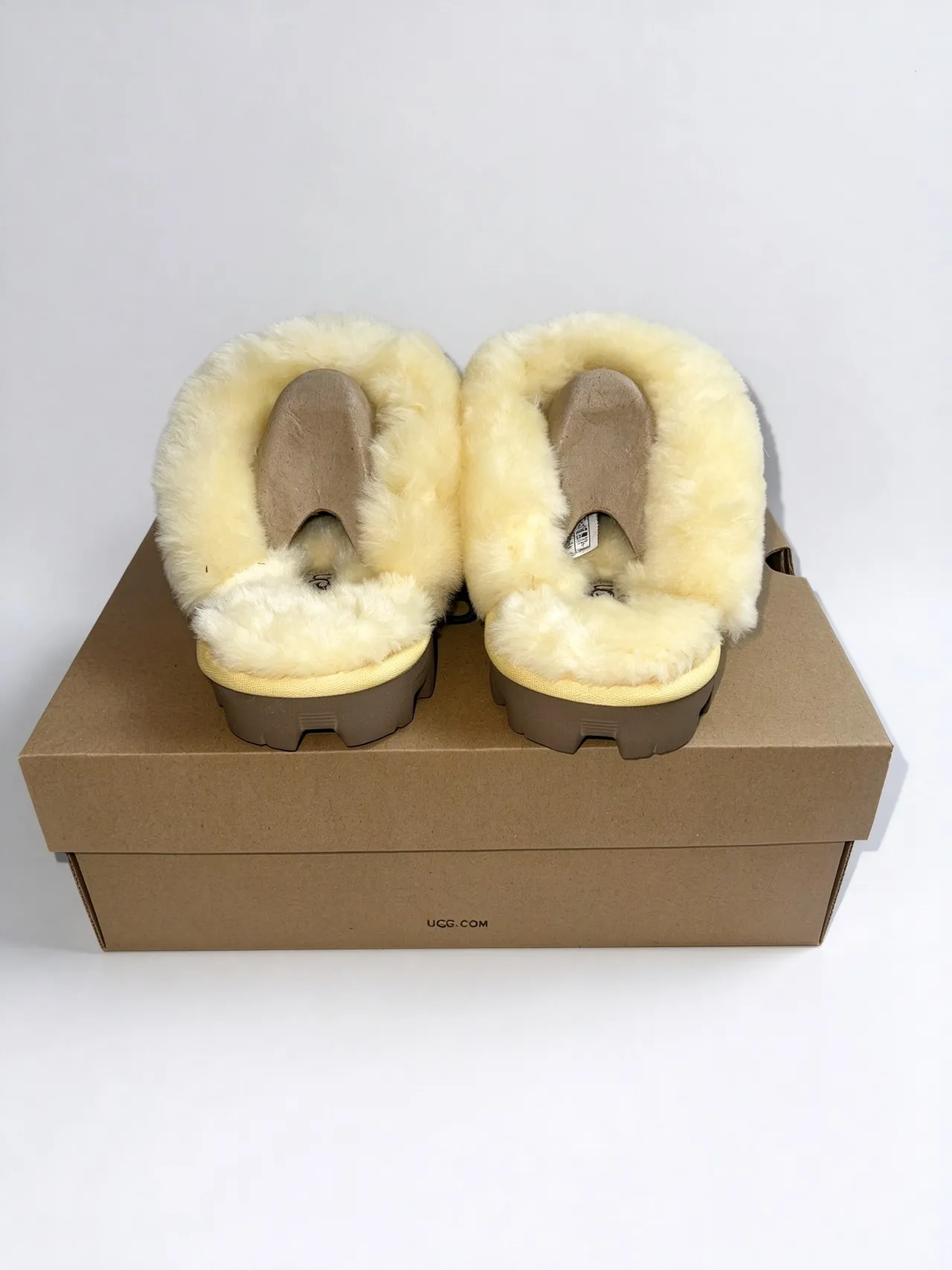 UGG Tasman Pale Yellow Shearling-Lined Slippers
