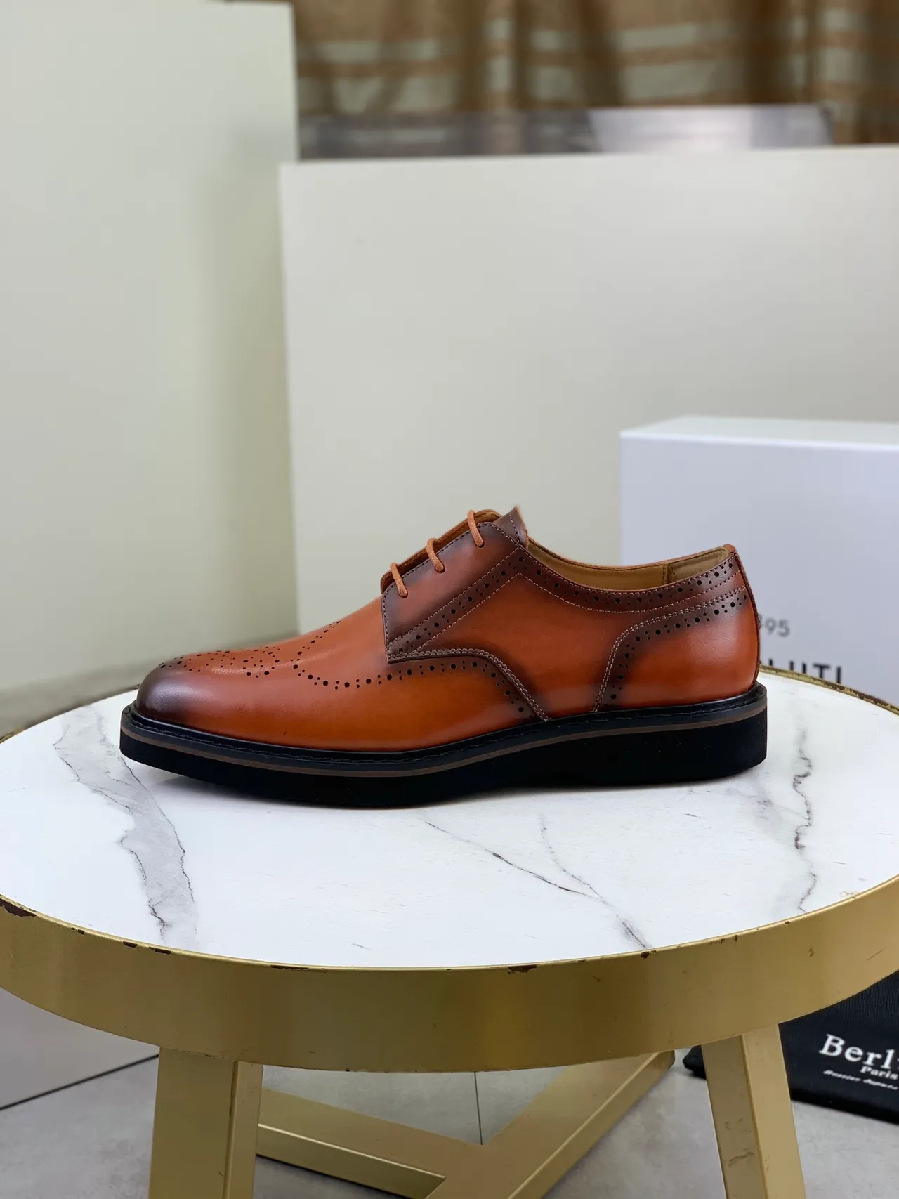 Berluti Full-Brogue Wingtip Cognac Leather Brogues