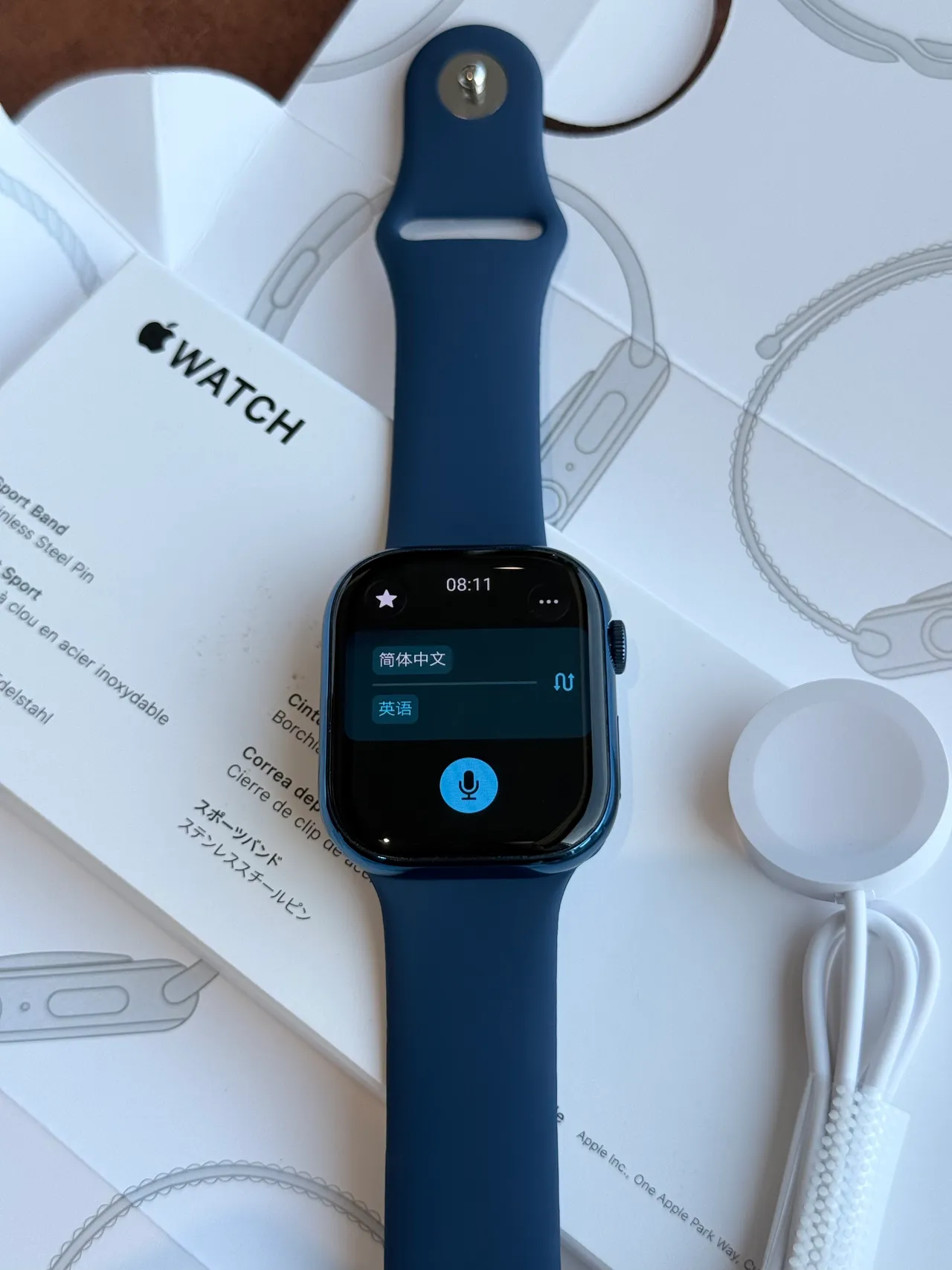 Apple Blue Black Square Case Flat Display Sports Watch