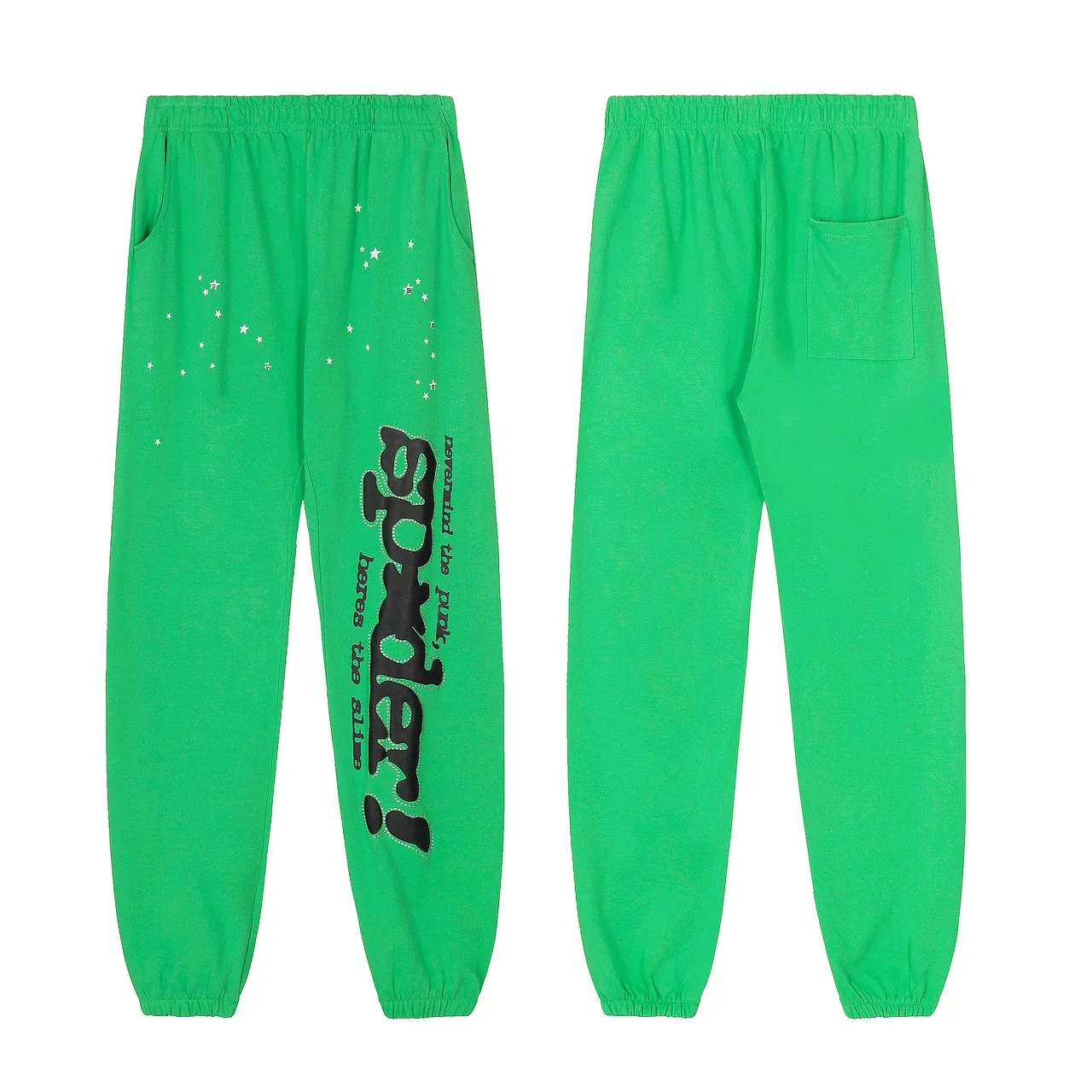 Sp5der Green Black Graphic-Print Oversized Fit Tracksuit