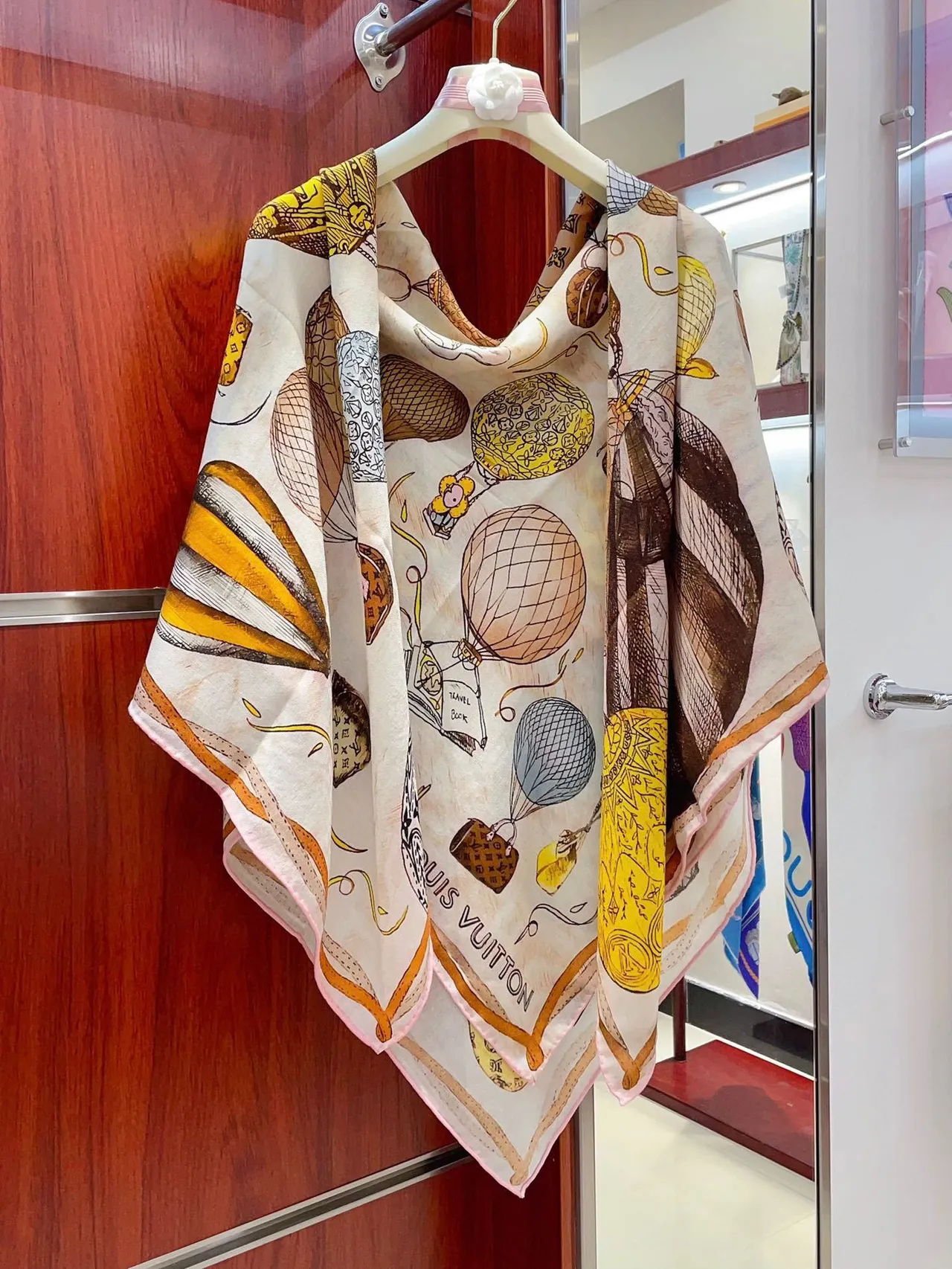 Louis Vuitton Illustrated Print Silk Scarf
