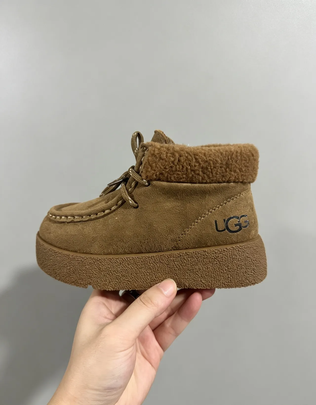 UGG Platform Shearling-Lined Suede Ankle Snow Boots