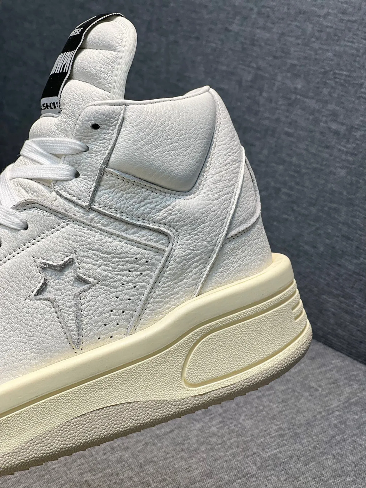 Converse White Beige High-Top Leather Upper Lifestyle Sneakers
