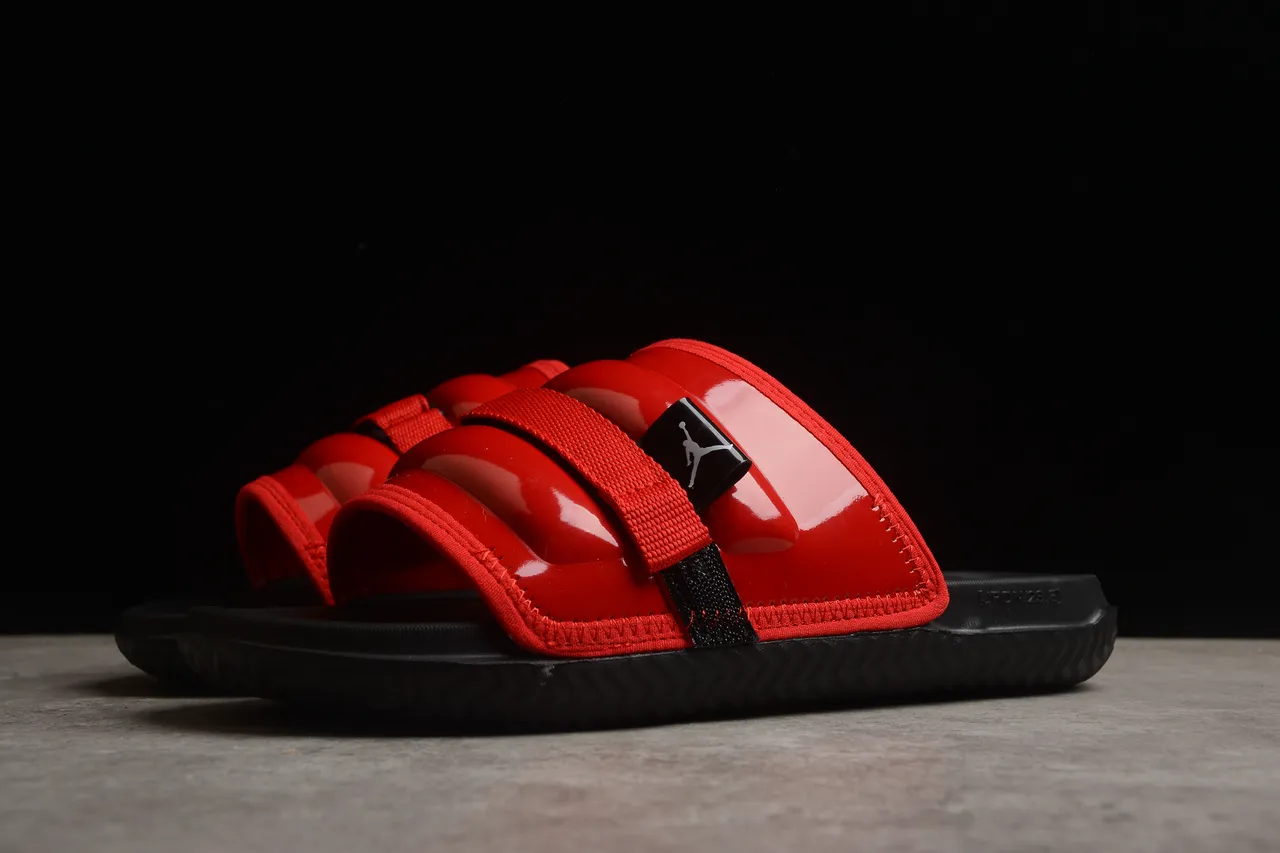 Air Jordan Hydro 7 Glossy Red Black Slippers
