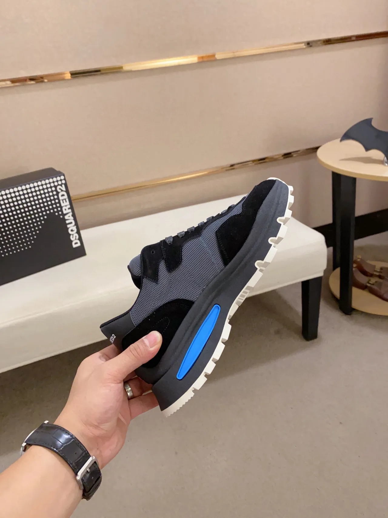 Dsquared2 ICON Black Gray Blue Chunky Sneakers
