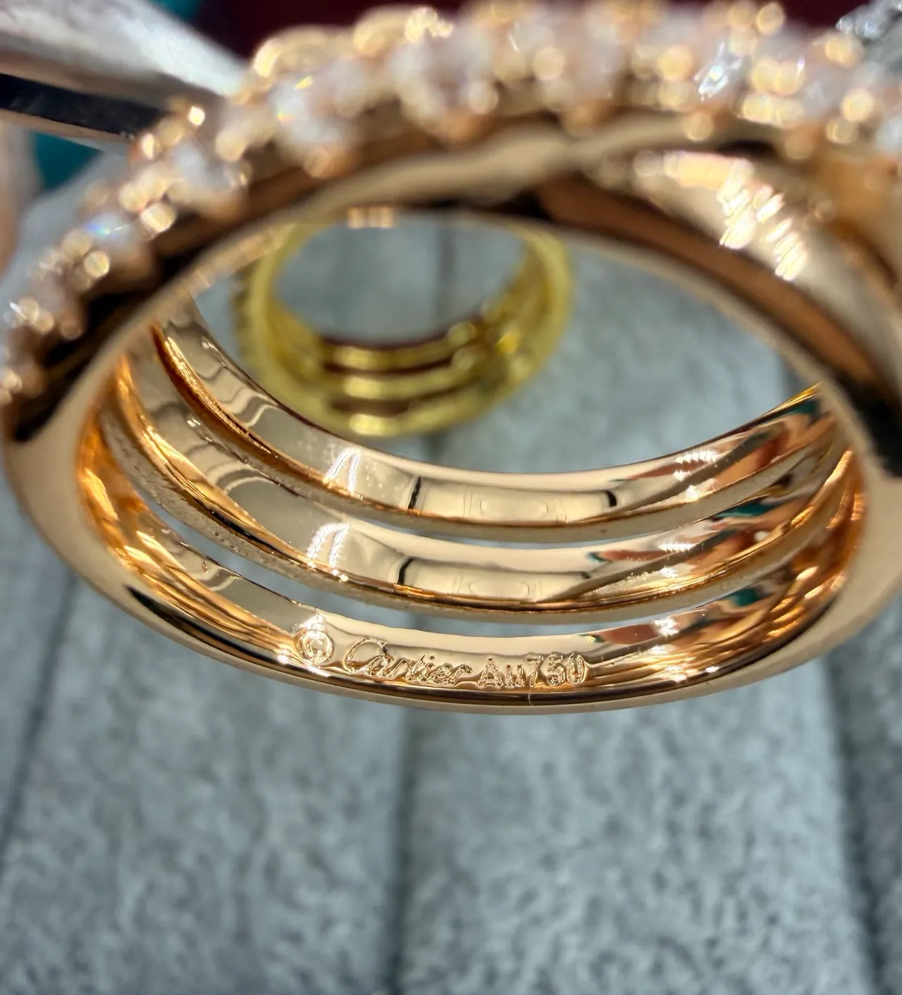 Multi-Band Pavé-Set Textured Edge Stackable Rings
