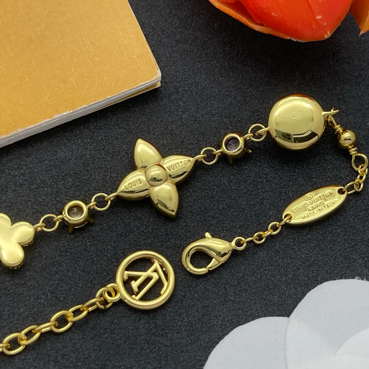 Louis Vuitton Blossom Gold-Tone Flower Charm Bracelet