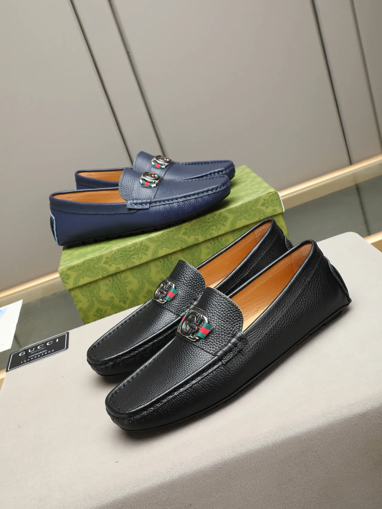 Gucci Horsebit 1955 Black Pebbled Leather Loafer