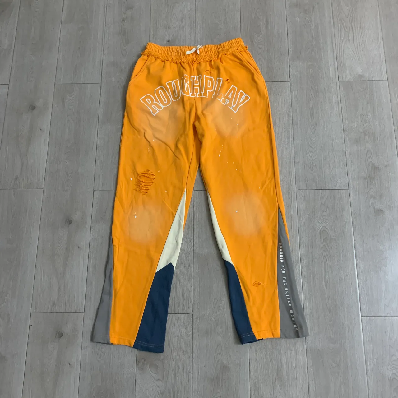 Roughplay Distressed Color-Blocked Sweatpants