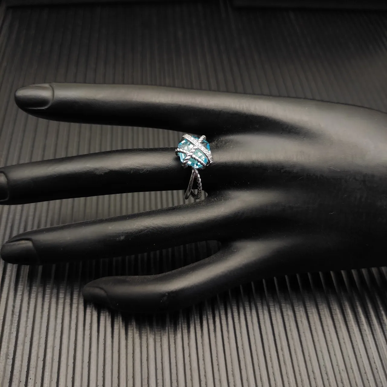 Tiffany & Co. Knot Blue Topaz and Diamond Ring