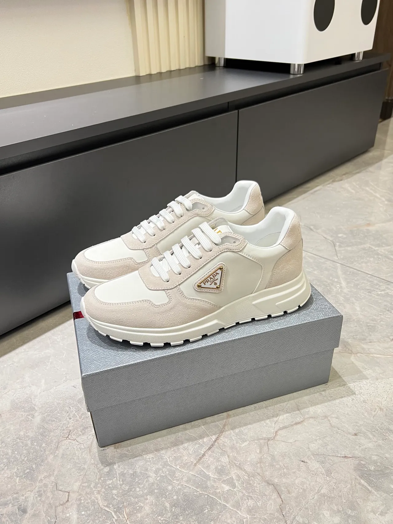 Prada Cloudbust Off-White and Beige Lifestyle Sneakers