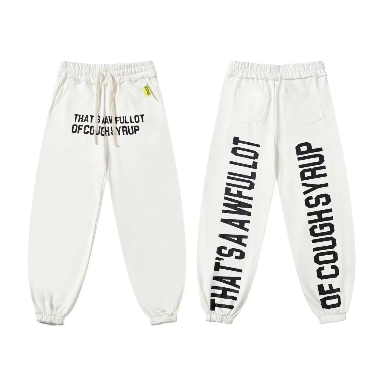 Graphic Print Elastic Waist Cuffed Sweatpants