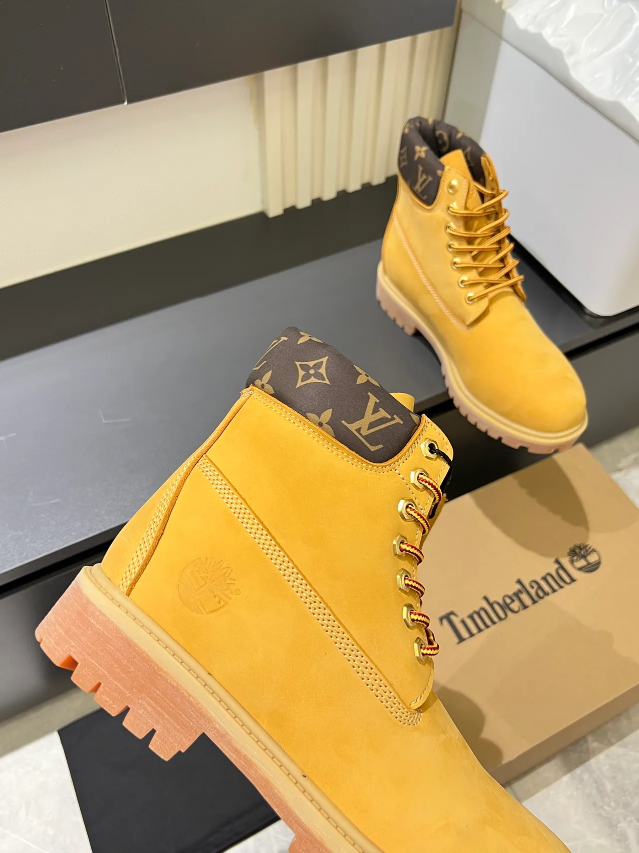 Timberland Premium 6-Inch Mustard Yellow Nubuck Work Boots