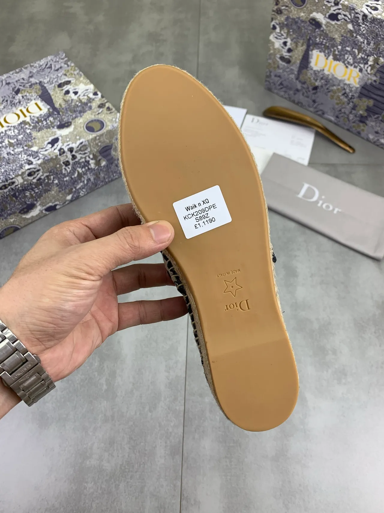 Dior Oblique Jacquard Navy Beige Espadrille Boat Shoes